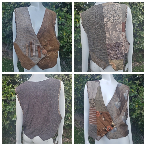 Oversized patchwork vest - Picture 2 of 9